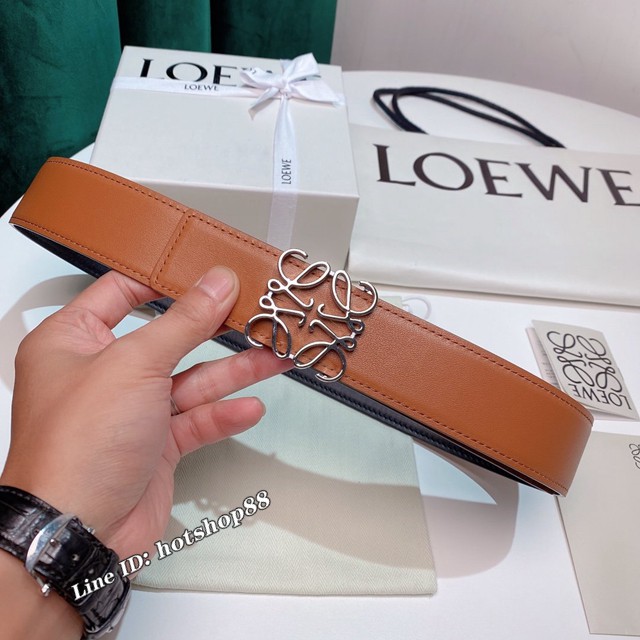 LOEWE高端爆款皮帶 羅意威Anagram圖案帶扣小牛皮腰帶  jjp2569